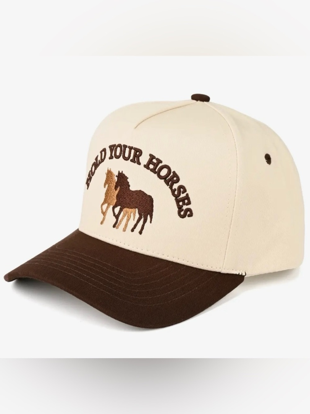 Cream & Brown 'Hold Your Horses' Trucker Hat - Picture 2 of 2